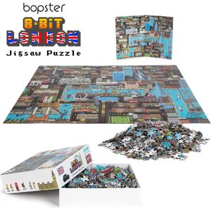 Bopster - Londen puzzel - 1.000 stukjes - 70x50cm - geweldig 8-bit design - ontdek alle bekende gebouwen