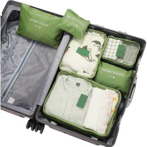 Livano Koffer Organizer Set - Packing Cubes - Compressie - Travel - Compression - Set - Groen