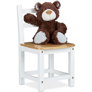 Relaxdays kinderstoel bamboe - stoel voor kinderen - wit - kinderstoeltje kinderkamer