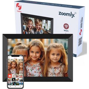 Zoomly® Digitale Fotolijst Full HD 1920*1200p - met Wifi en Glazen Display - 10.1 inch - Sinterklaas Cadeautje - Frameo App - 32GB - Digitale Fotokader - Energiezuinig - IPS Touchscreen
