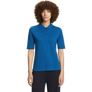 FALKE Basic Pique Polo zacht huidvriendelijk katoen polo shirt dames blauw - maat XS