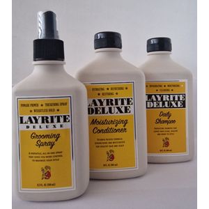 Layrite Deluxe Trio Shampoo 300ml + Conditioner 300ml + Grooming Spray 200ml