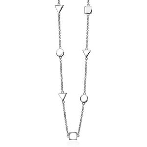 ZINZI zilveren collier rond vierkant driehoek 42-45cm ZIC1362