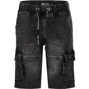 No Way Monday-Jongens Jeans korte broek-Zwarte jeans