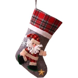 PULUZ - 1-pack - Geruite kerstsokken voor poppen - Kerstversiering - Kindercadeauzakken, snoepsokken, cadeauzakken