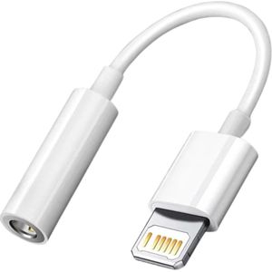 Lightning naar 3.5mm Jack Adapter – Geschikt voor iPhone & iPad – Aux Adapter voor Oortjes en Audio