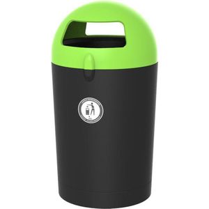 Metro Dome UV-bestendige afvalbak met groene deksel, 100 liter (VB719181)