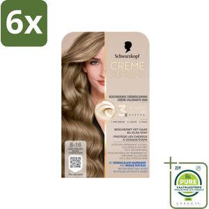 Schwarzkopf - Haarkleuring - Creme Supreme 8-16 - Cool Asblond - 245g - Voordeelverpakking - 6 stuks - Blond haar - Asblond