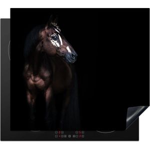 KitchenYeah® Inductie beschermer 60x52 cm - Paard - Vlekken - Licht - Kookplaataccessoires - Afdekplaat voor kookplaat - Inductiebeschermer - Inductiemat - Inductieplaat mat