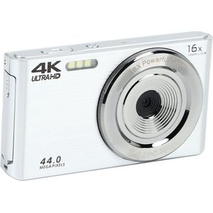 4K 44MP Digitale Camera voor Fotografie en Video - 2,8 Inch Scherm - 16X HD 1080P Camcorderrecorder - Autofocus Anti-shake - Nachtvlogging Camerarecorder - Zilver