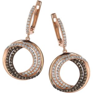 Orphelia - Alina - Oorbellen - Roze - 925 Sterling Zilver