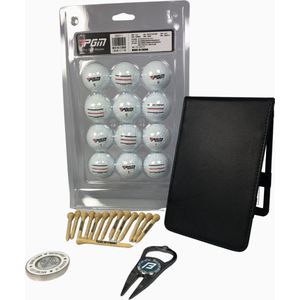 Big Fred Golf Cadeaupakket – Luxe Golf Geschenkpakket met Unieke Accessoires - Golfballen - Pitchfork - 50 Tees - Scorekaart Houder - Waterpas Balmarker
