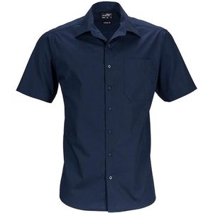 James and Nicholson Herenshort zakelijk overhemd (Marine)