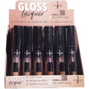 Lovely Pop Cosmetics - 6 Flesjes Ultra Glans Lipgloss - Tinted Gloss Ultra Shiny - Hydraterend - Nude - Beige - Caramel Bruin - Warm Bruin- Bruin - Donker Bruin - Set met 6 flesjes