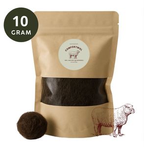 Comfortwol - Wandelwol 10 gram - Bruin - 100% natuurlijke Antidruk wol - Voetwol voor blaren, hielspoor & likdoorns – Rijk aan lanoline –Wandelwol voor voeten - Pieterpad & Vierdaagse - Schapenwol