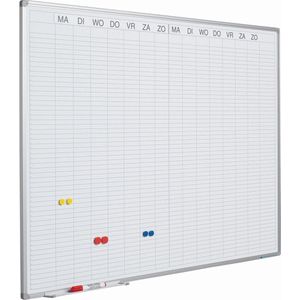 Whiteboard PRO - Geëmailleerd staal - Weekplanner - Maandplanner - Jaarplanner - Magnetisch - Wit - 90x120cm