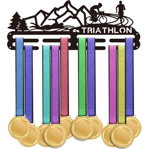 Triathlon Medal Holder Display - Medal Display Hanger - Metal Medal Rack Frame - Sports Awards Ribbon Holder - Wall Mounted Layered Award Rack voor Over 60 Medals Runner