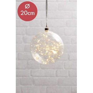 Kerstbal met 80 LED lampjes - 20cm - helder