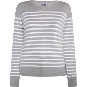 DreiMaster - Maritim - Trui - Grijs/Wit - Lange Mouwen - Normale Pasvorm