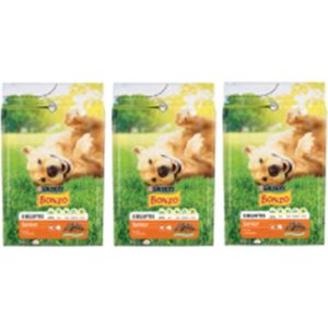 3x Bonzo (Friskies) Droog Senior Kip en Groenten - Hondenvoeding - 3kg