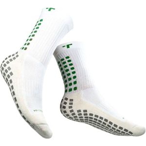 Trusox Mid-Calf Cushion Crew 3.0 Gripsokken - Wit / Groen | Maat: 44+