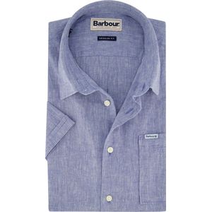 Barbour casual overhemd korte mouw blauw