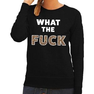 What the Fuck tijger tekst sweater zwart dames - dames trui What the Fuck tijgerprint XL