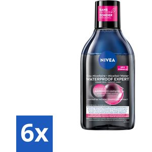 NIVEA – Micellair Reinigingswater – Waterproof Expert – 400 ml - Voordeelverpakking - 6 stuks
