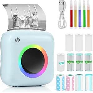 Equivera Mini-Printer - Pocket Printer - Mobiele Fotoprinter - Draagbaar & Draadloos - Leerhulp & Notites