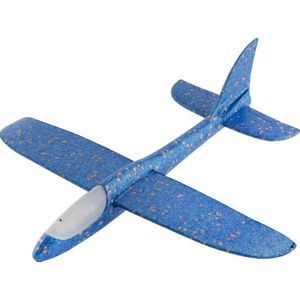 Maak je eigen foam vliegtuig - Led verlichting - Zweefvliegtuig speelgoed  - Blauw vliegtuig | Grafix