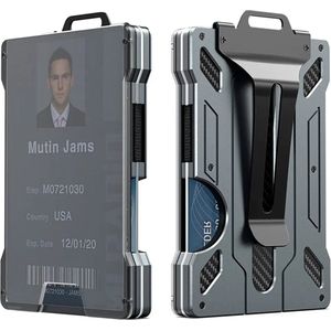 Portemonnee voor Heren - Outdoor Kaarthouder - Praktische Tactische Magsafe Aluminium Mode Mini Smart Magic Portemonnee - Tot 15 Kaarten - black