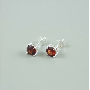 House of Jewels Granaat Oorknoppen - 925 Zilver