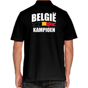 Belgie kampioen supporter poloshirt zwart voor heren - EK/ WK poloshirt / outfit S