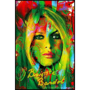 Brigitte Bardot ,, |Tonny Baars | Cup of tea op canvas met baklijst| kunst| Canvas | Woonkamer | Slaapkamer | Posters | wanddecoratie | kantoor|gratis verzending |plexiglas| kunst| modern art|