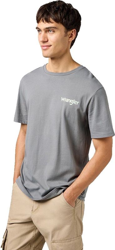 Wrangler Graphic Tee T-shirt voor heren, pewter, L
