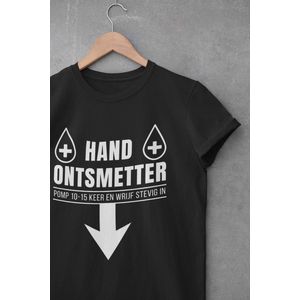Shirt - Hand ontsmetter - Wurban Wear | Grappig shirt | Leuk cadeau | Unisex tshirt | Meme shirt | Vaderdag | Dirty shirt | Zwart