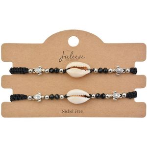 Juleeze Armbanden Dames (set v 2) JZBR0524 (set 2) - Zwart Kunststof ArmbandArmbandjesSieraden Dames