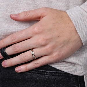 Lucardi Dames Bicolor Ring met Diamant - 14 Karaat Goud