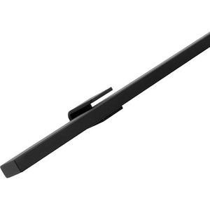 Design trapleuning zwart rechthoekig - 175 cm met 2 houders