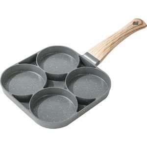 YUGN Hot Cake Pan - 18 x 2 x 18 CM - Poffertjes - Aluminiumlegering - Hout -  Hotcakes - Sinterklaas