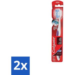Colgate - Tandenborstel - 360 Optic White Medium- Wit - 1 Tandenborstel - Voordeelverpakking - 2 stuks