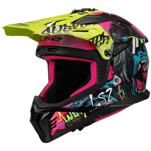 LS2 - Fast II Gorilla MX708 - Helm - Fluorroze/Fluorgeel - KPA-Materiaal