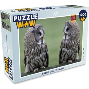 Puzzel Grote grijze uilen - Legpuzzel - Puzzel 1000 stukjes volwassenen