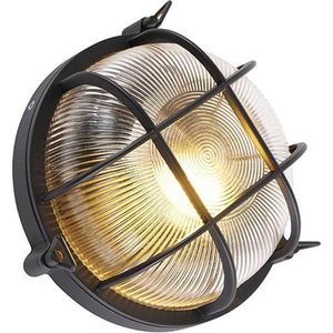 QAZQA nautica - Industriele Wandlamp voor buiten - 1 lichts - L 260 mm - Zwart - Industrieel - Buitenverlichting