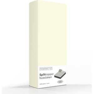 Comfortabele Dubbel Jersey Splittopper Hoeslaken Ecrus-s180x220| Heerlijk Zachts-sExtra Dikke Kwaliteit