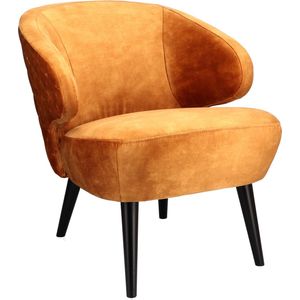 Fauteuil Milly Stof Adore Cognac 28 Poot Black