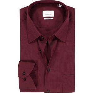 ETERNA - Comfort Fit Overhemd - Diep Donkerrood - Strijkvrij - Boordmaat 41