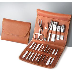 Azomor® Complete 16-delige roestvrijstalen manicure- en pedicureset met draagtas