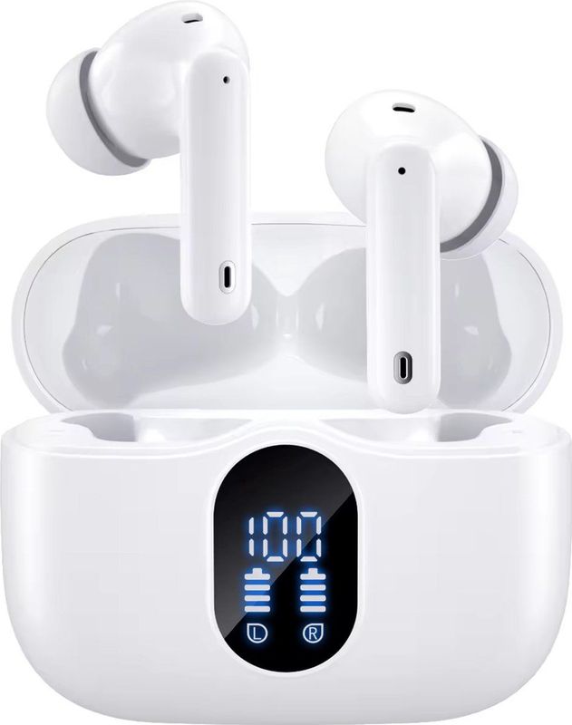 Siltcon - SoundWave Pro - Draadloze Oordopjes - Wit - Bluetooth 5.3 - ANC+ENC