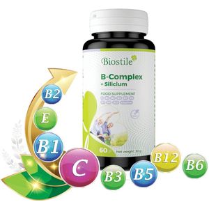 Biostile – B – Complex + Silicium – Ondersteunt Energie – 60 Capsules